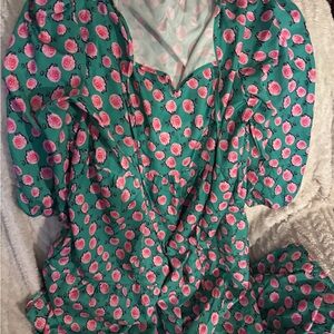 Floral Green and Pink Dress